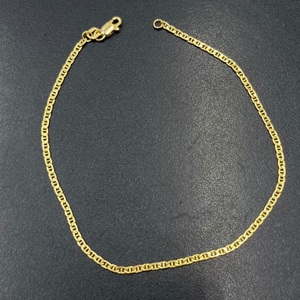 BSI 10k Yellow Gold Anchor
Mariner Oval Link Chain bracelet 7.5"